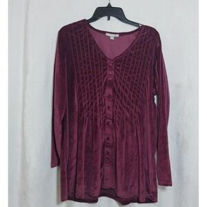 Knit Velour Tunic Top A-line with Pintucks - Brand New!! NWT
